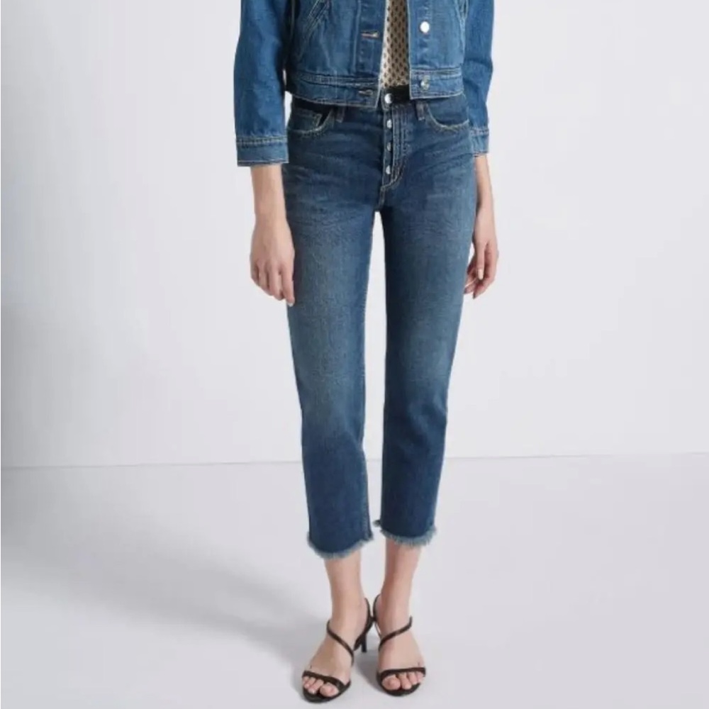 Current/Elliott Medium Wash Exposed Button Fly Cr… - image 1